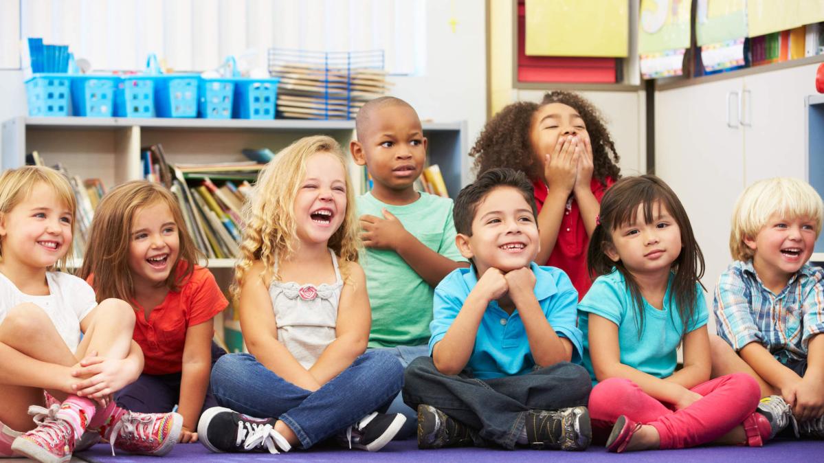 Classroom of elementary students sitting