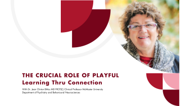 June 1 Parent Night Smiling woman with triangular graphics and title of parent night session